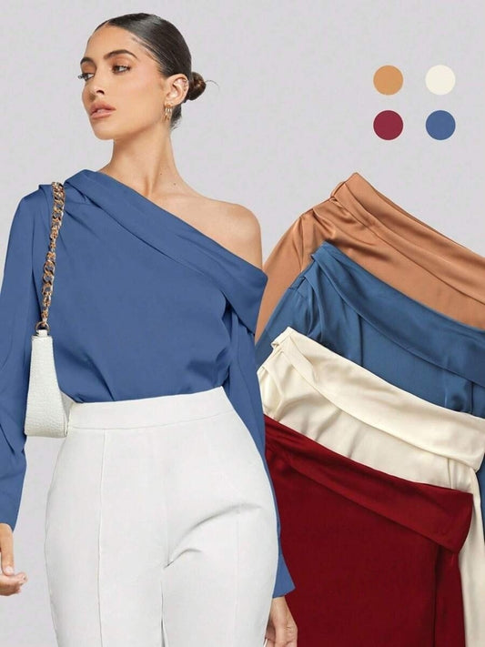 Élise Asymmetrisk Satengbluse