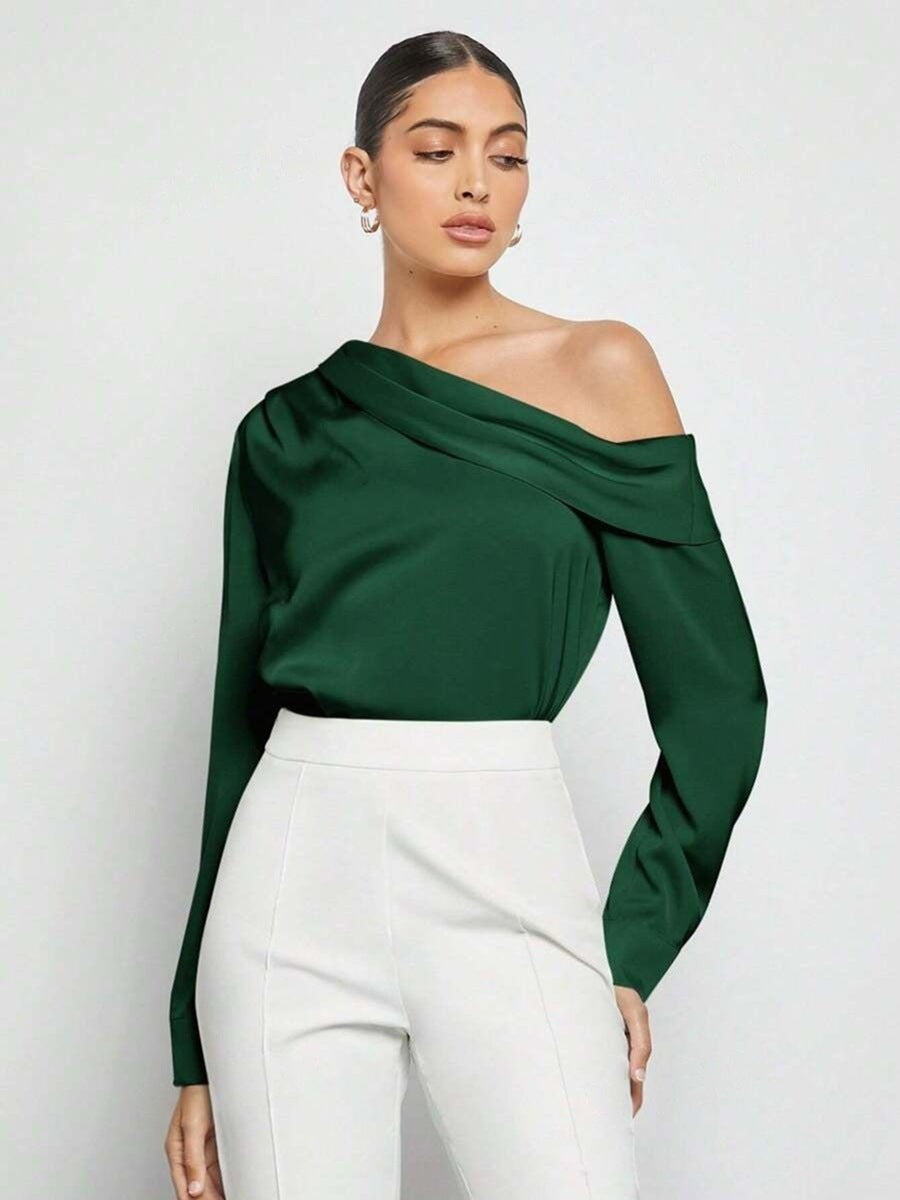 Élise Asymmetrisk Satengbluse